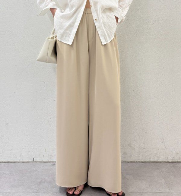  「イージーワイドタックパンツ」|チノ|ベージュ