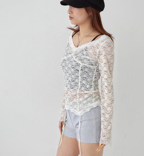  「レースガータートップス」|Tシャツ・カットソー|