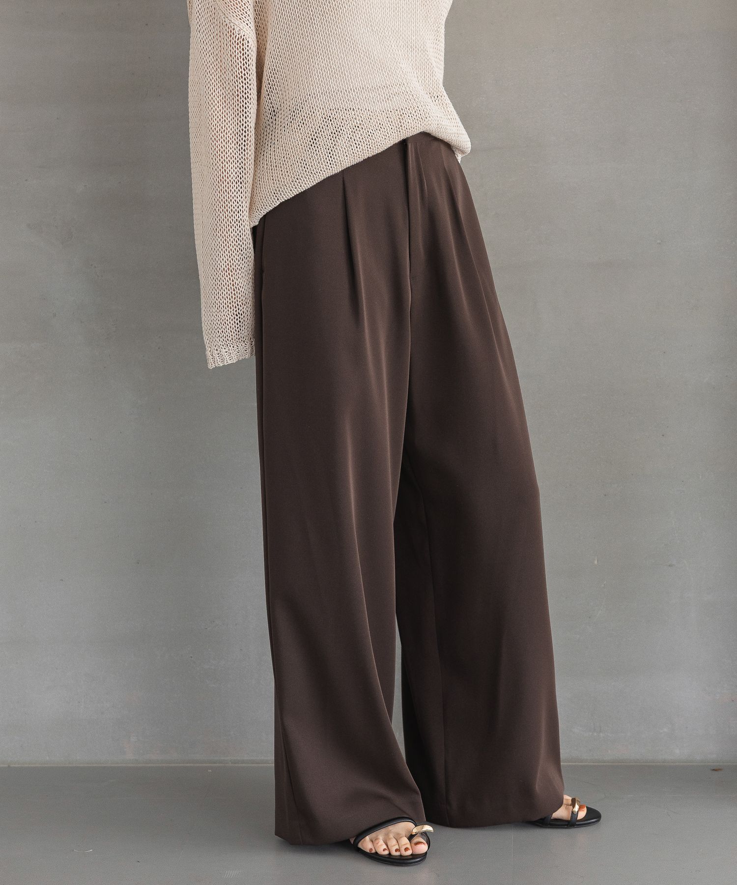 A part by 「【洗える】きれいめイージーストレートパンツ」|その他|ブラウン