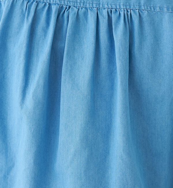 collex「ライトデニムフリルネックシャツ【予約】」|シャツ・ブラウス|