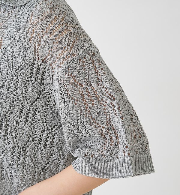 collex「レーシー柄ニットポロ／透かし編み・サマーニット【予約】」|ニット・セーター|