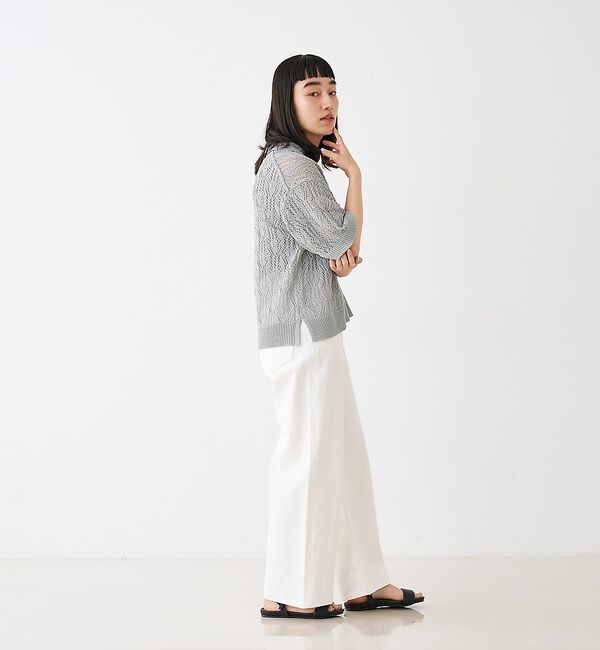 collex「レーシー柄ニットポロ／透かし編み・サマーニット【予約】」|ニット・セーター|