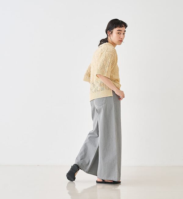 collex「レーシー柄ニットポロ／透かし編み・サマーニット【予約】」|ニット・セーター|