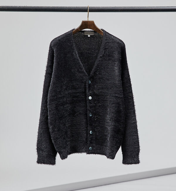 ABAHOUSE「【AH ABAHOUSE】シャギー ニット カーディガン【ユニセックス着用可】」|カーディガン|ブラック