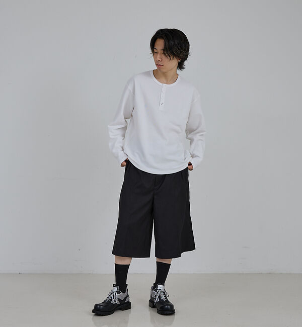 ABAHOUSE「【AH ABAHOUSE】モダン カノコ スナップ ヘンリーネック ロングスリー」|Tシャツ・カットソー|