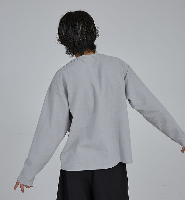 ABAHOUSE「【AH ABAHOUSE】モダン カノコ スナップ ヘンリーネック ロングスリー」|Tシャツ・カットソー|