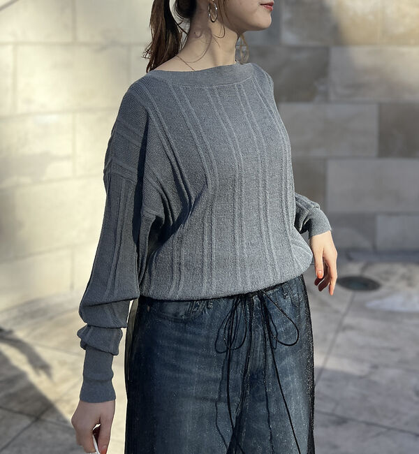 Rouge vif「変形ストライプ前後2WAYニット / カーディガン」|ニット・セーター|