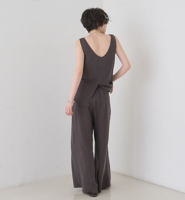 Rouge vif「キュプラフィブリルUネックノースリーブブラウス/ジレ【予約】」|シャツ・ブラウス|