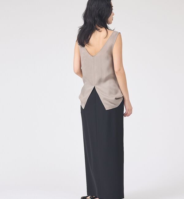 Rouge vif「キュプラフィブリルUネックノースリーブブラウス/ジレ【予約】」|シャツ・ブラウス|