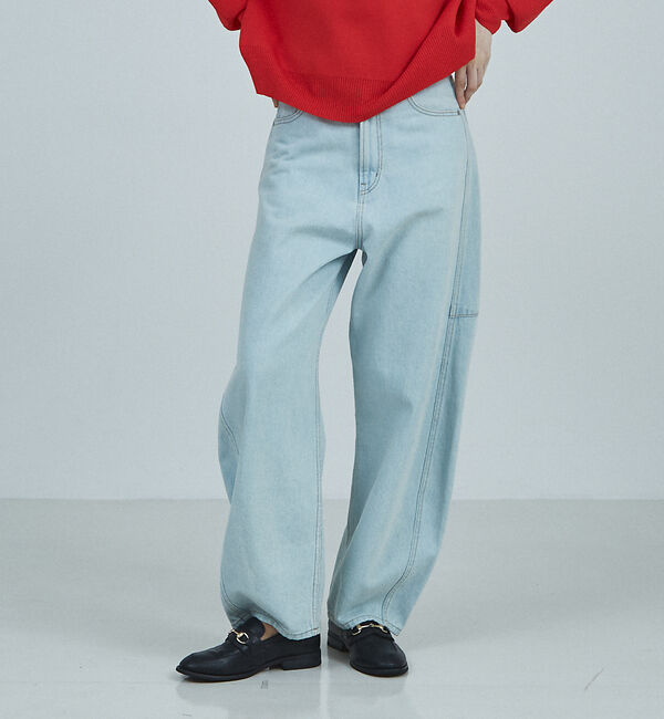 NOMINE「カーブデニム パンツ」|デニム|サックスブルー