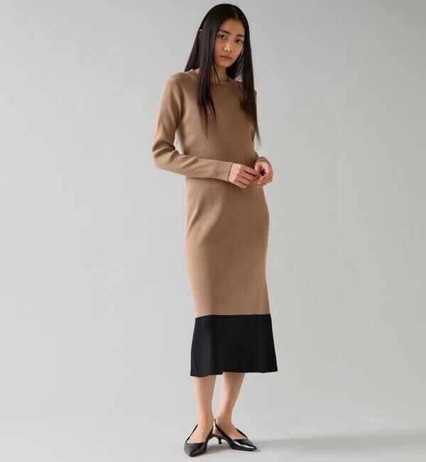 TIARA「バイカラーニットワンピ―ス」|ワンピース|