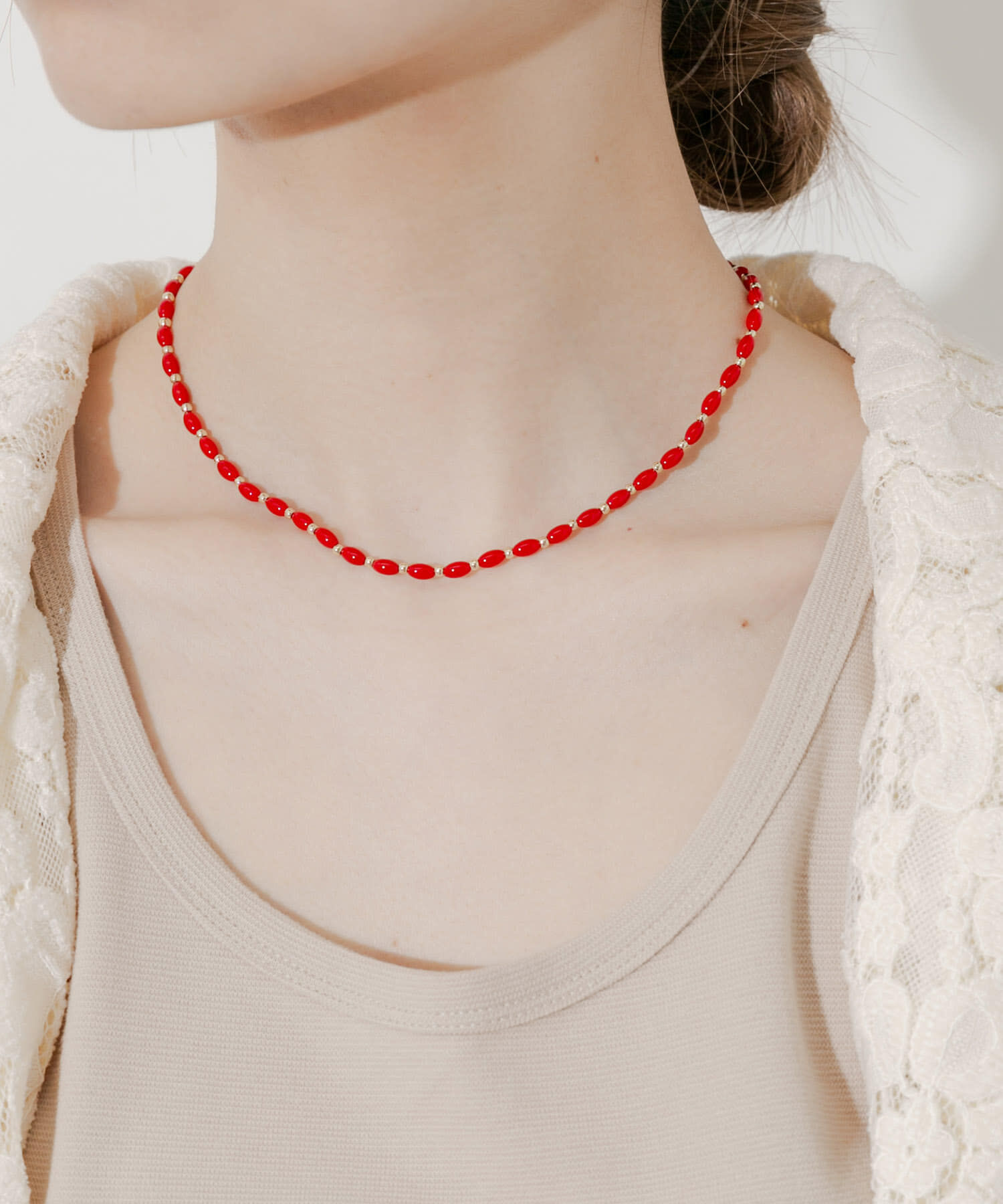 SMELLY「カラーオーバルビーズネックレス」|ネックレス|