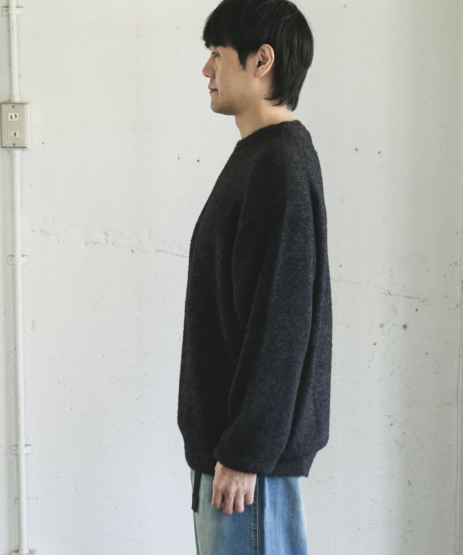 URBAN RESEARCH DOORS「メランジシャギー クルーネックニット」|ニット・セーター|