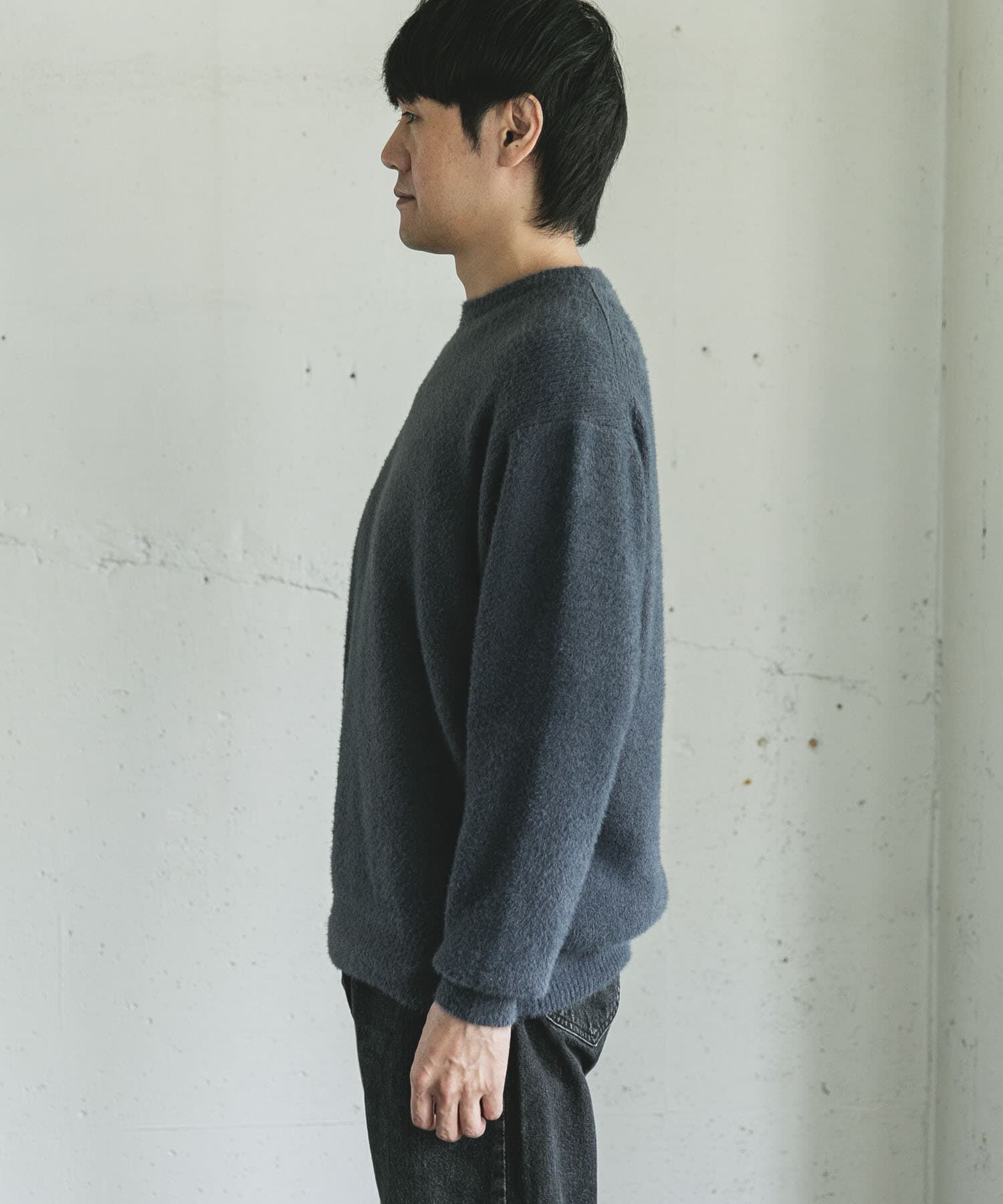 URBAN RESEARCH DOORS「メランジシャギー クルーネックニット」|ニット・セーター|