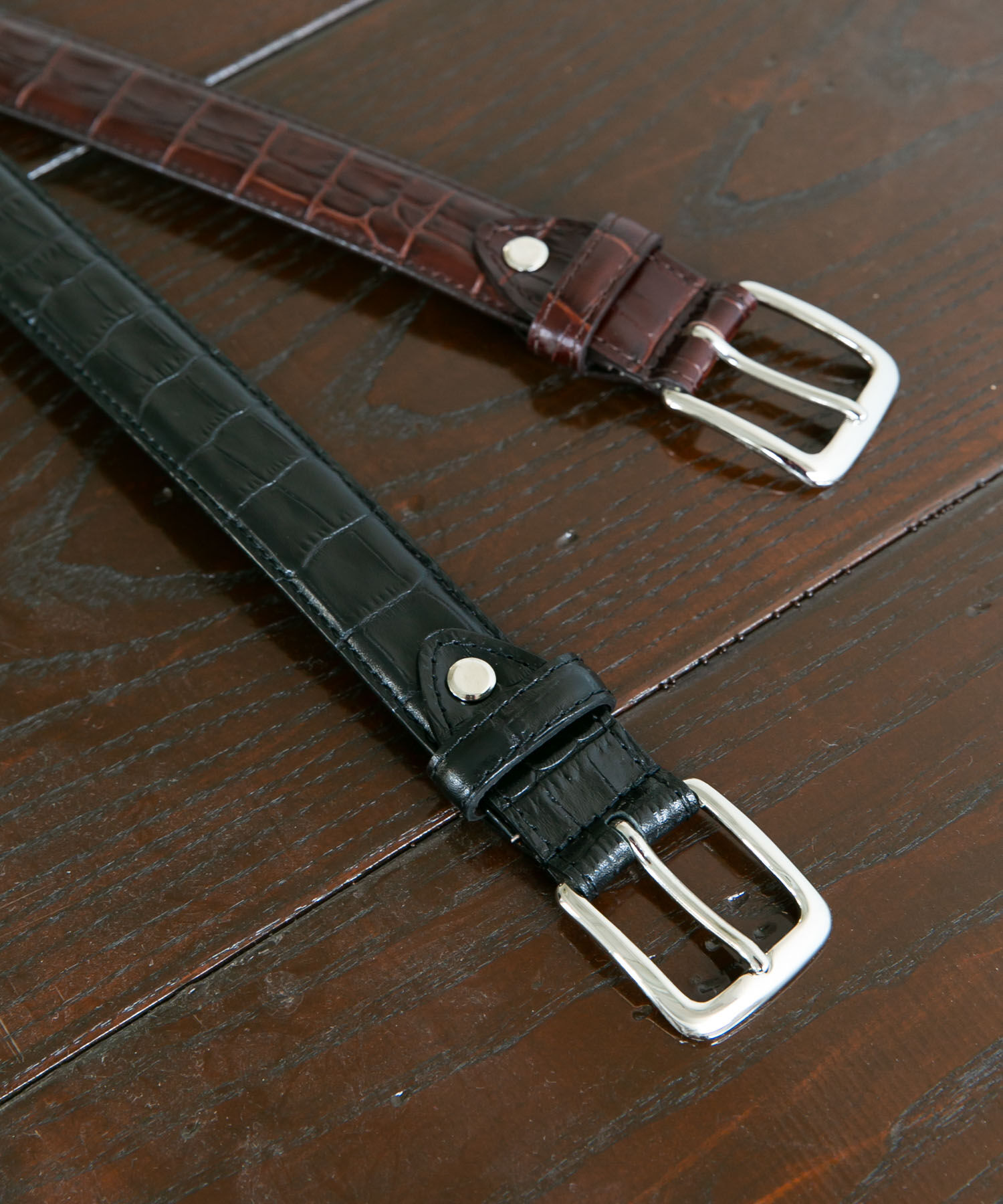 URBAN RESEARCH DOORS「LIFE STYLE TAILOR　エンボスレザーベルト」|ベルト|ブラック