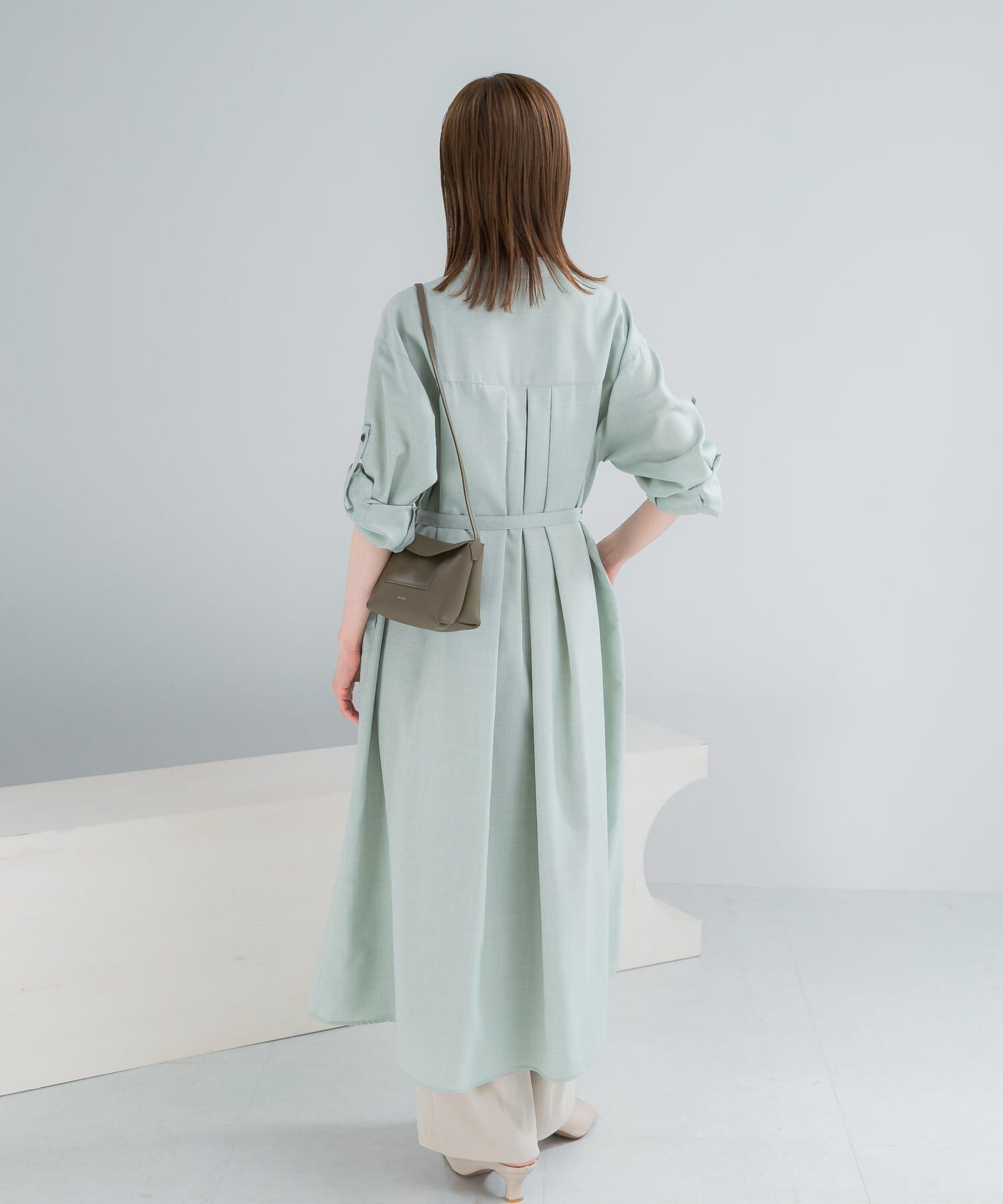 URBAN RESEARCH ROSSO「ウォッシャブルリネンライクシャツワンピース」|ワンピース|