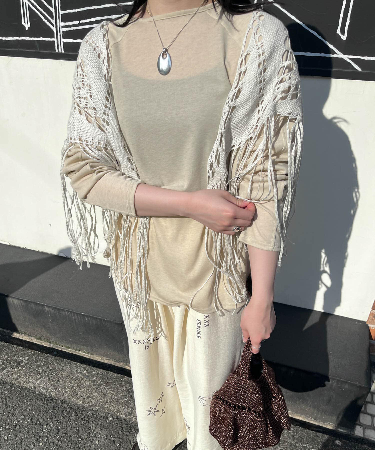 RODE SKO「ASAUCE MELER　ギマコットントライアングルレースストール」|ストール|ホワイト系その他