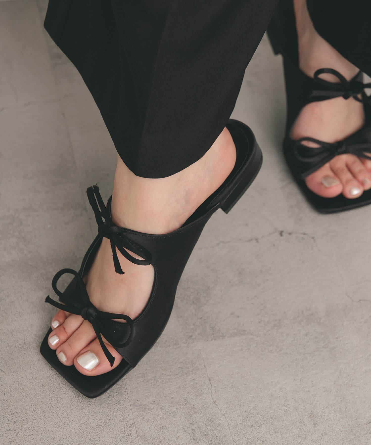  「サテンリボンミュール」|サンダル|