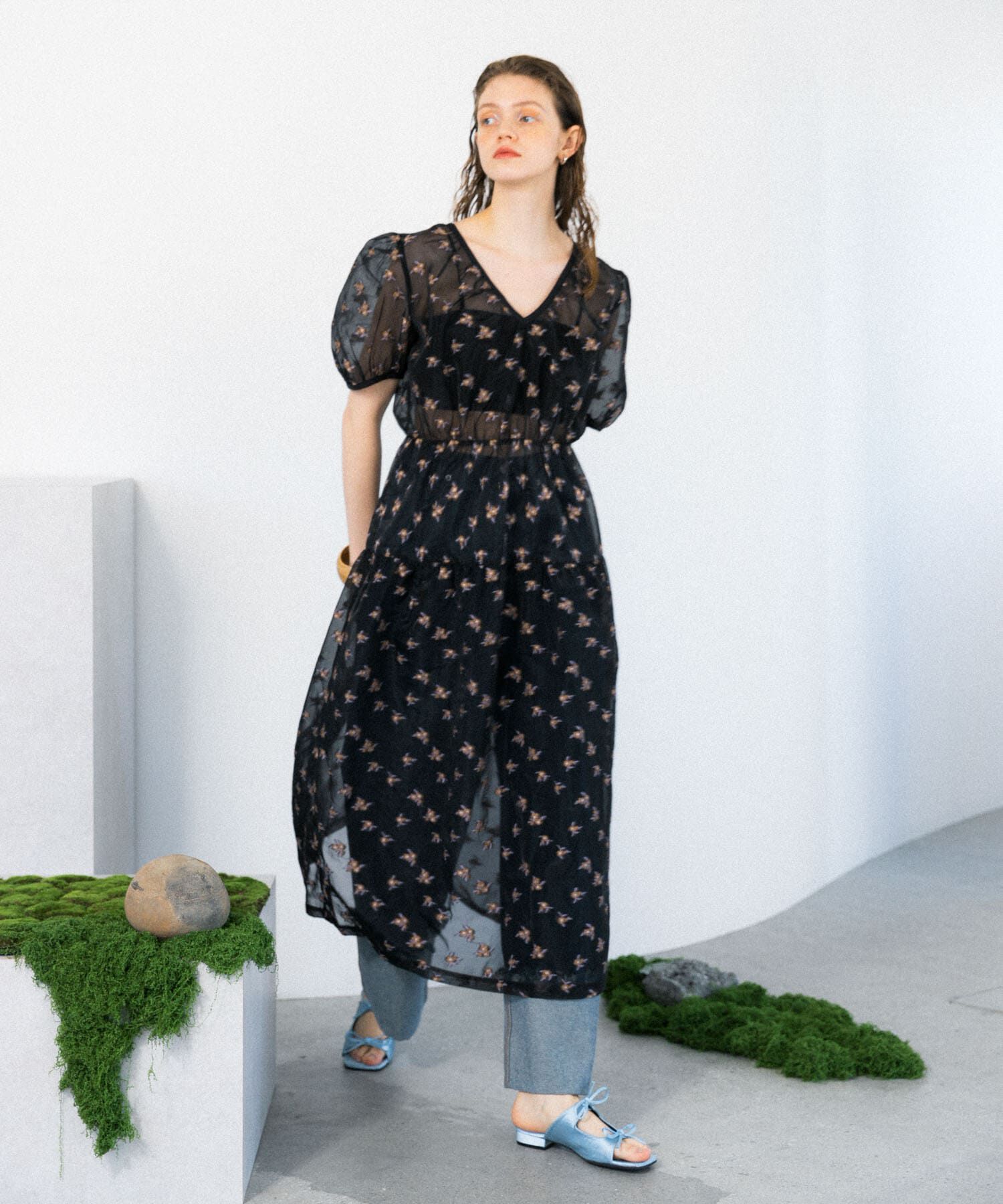  「サテンリボンミュール」|サンダル|