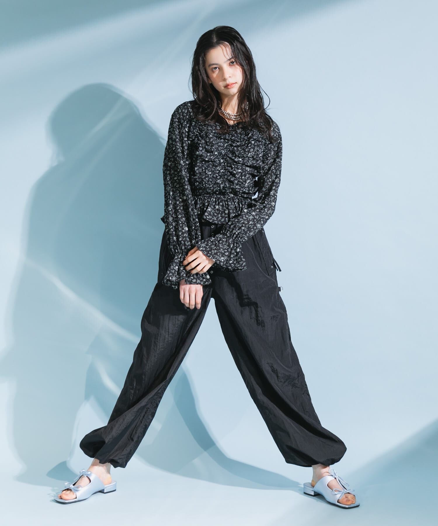  「サテンリボンミュール」|サンダル|