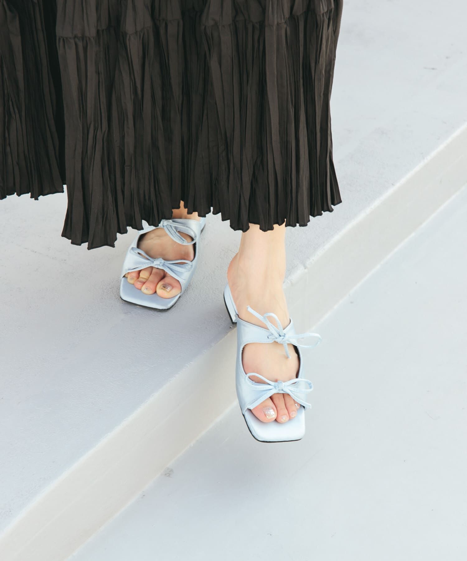  「サテンリボンミュール」|サンダル|