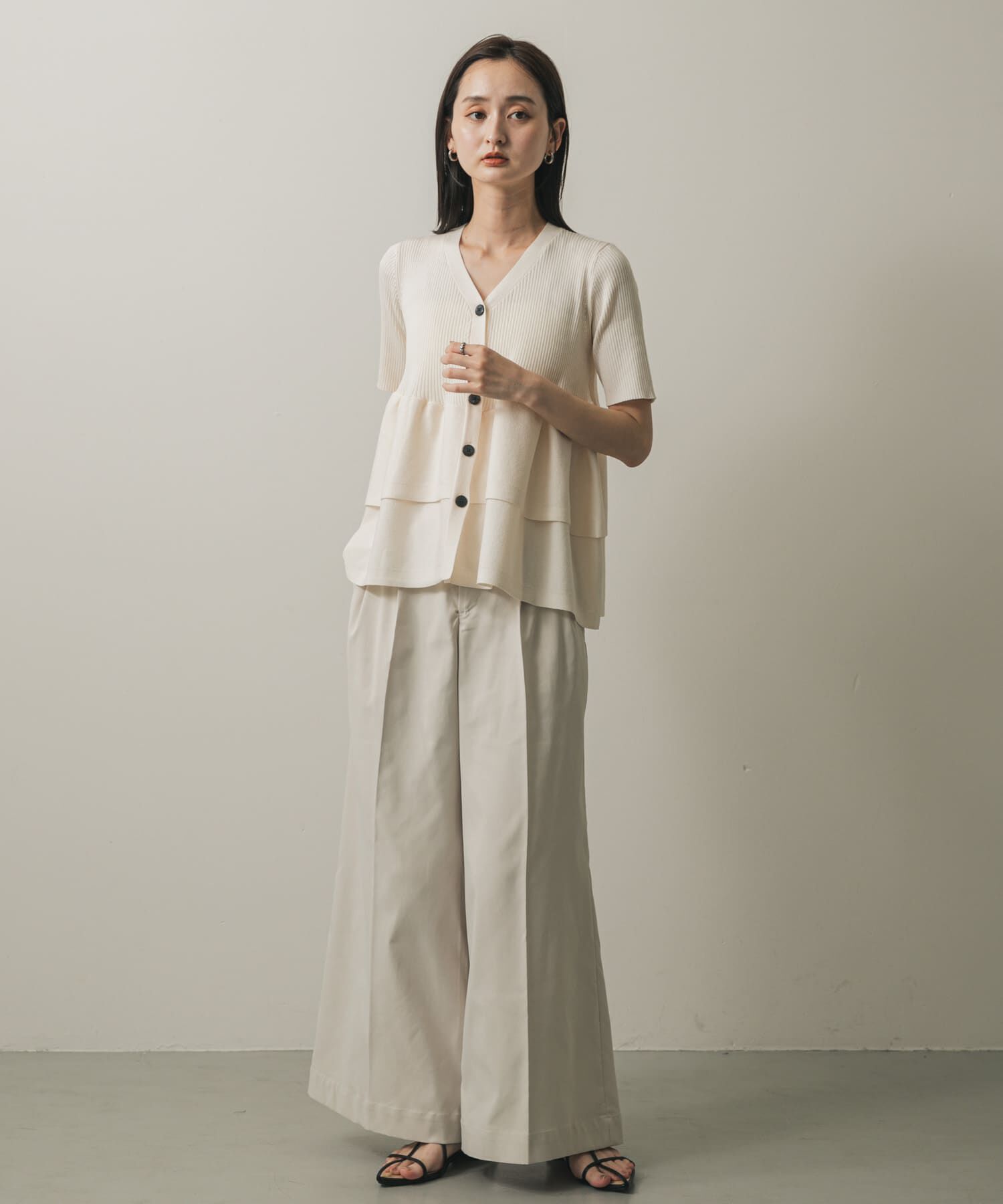 SENSE OF PLACE by URBAN RESEARCH「『WEB限定』ペプラムカーディガン(半袖)」|カーディガン|