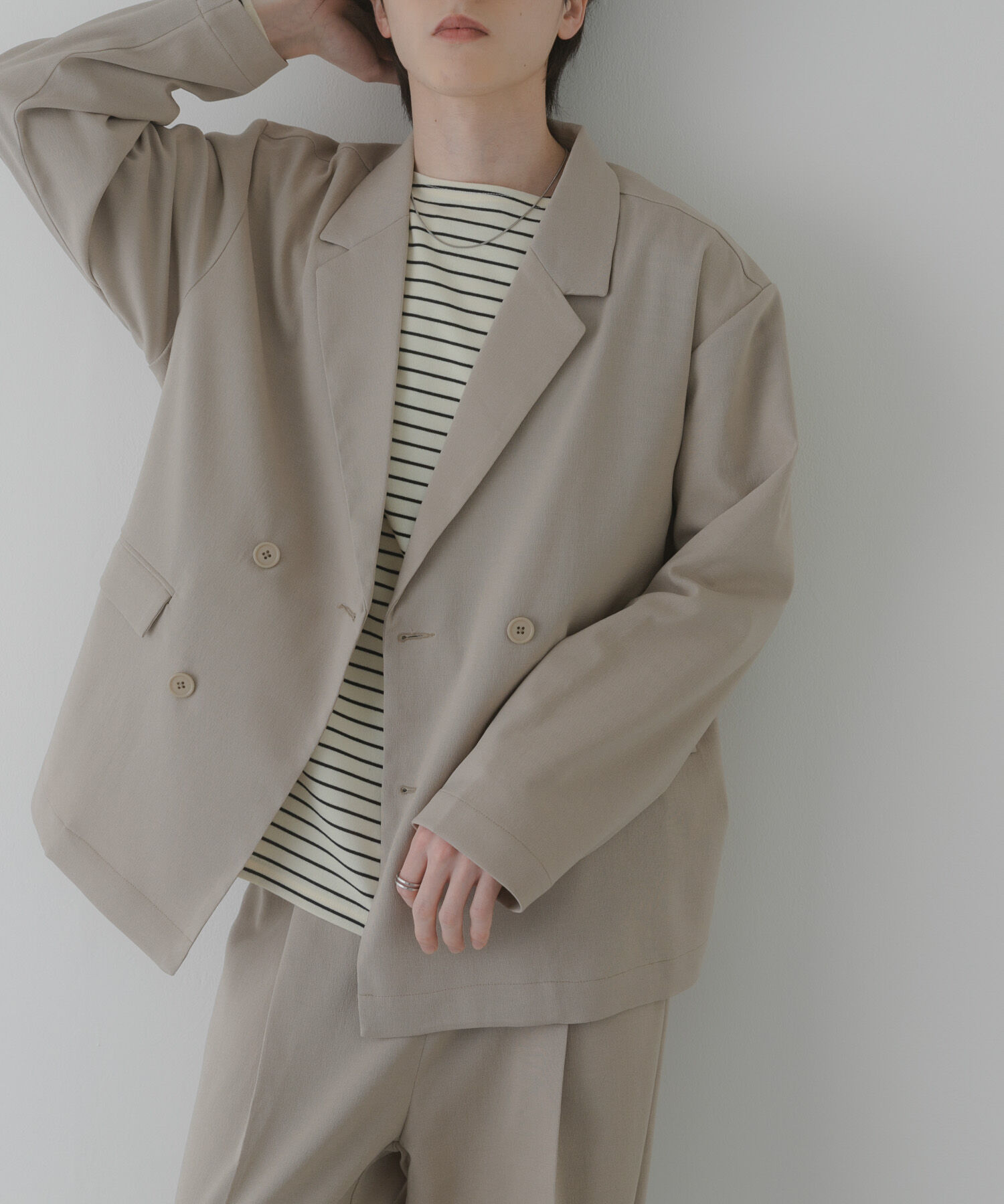 SENSE OF PLACE by URBAN RESEARCH「『イージーケア/速乾』リネンライクダブルテーラードジャケット」|その他|ライトベージュ