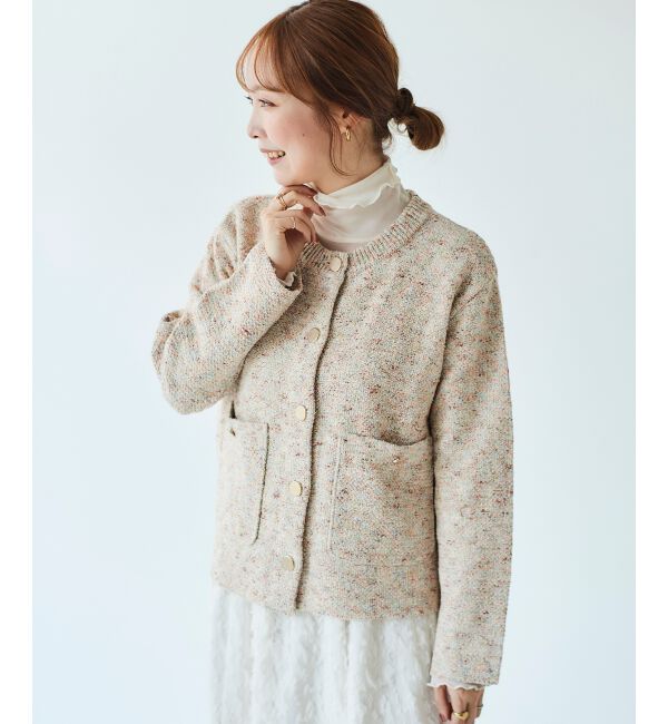 le.coeur blanc「カラーミックスニットジャケット」|その他|