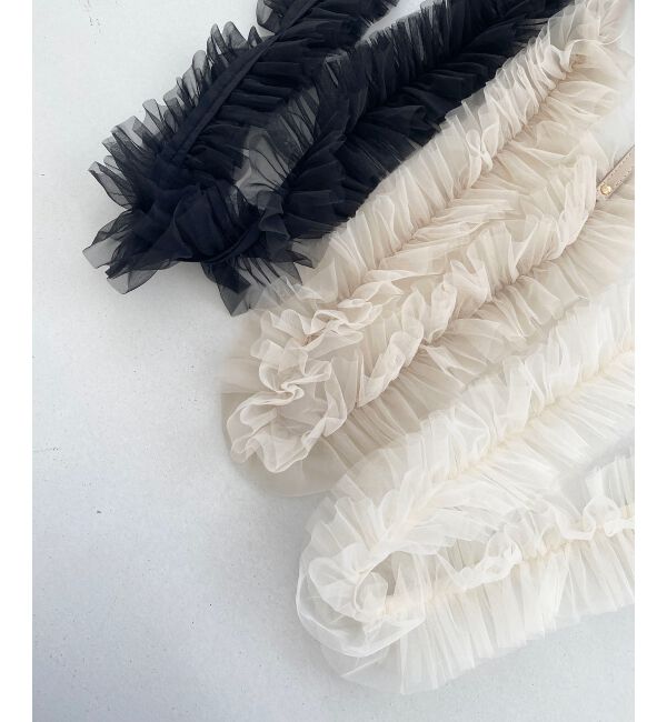 MAJESTICLEGON「チュールフリルショルダー」|ベルト|ｸﾞﾚｰｼﾞｭ