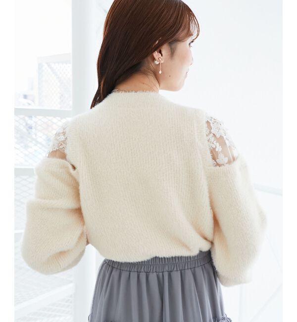  「ショルダーレースシャギーニット」|ニット・セーター|