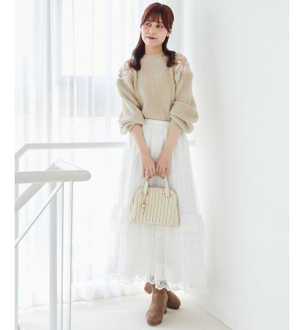  「ショルダーレースシャギーニット」|ニット・セーター|