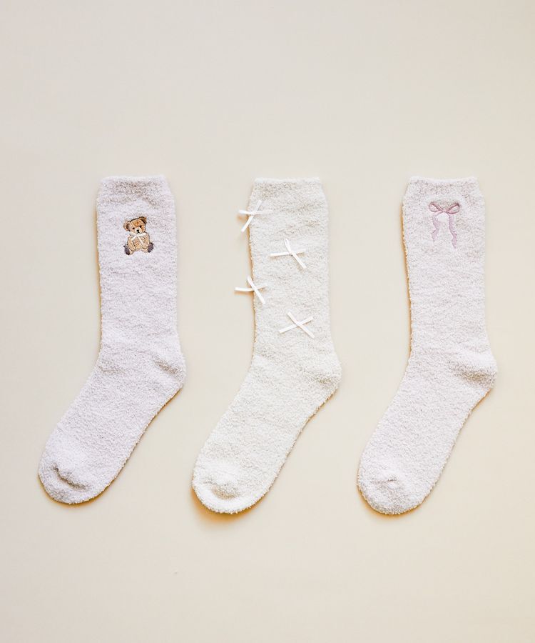Maison de FLEUR「リボン刺繍ルームソックス」|その他|