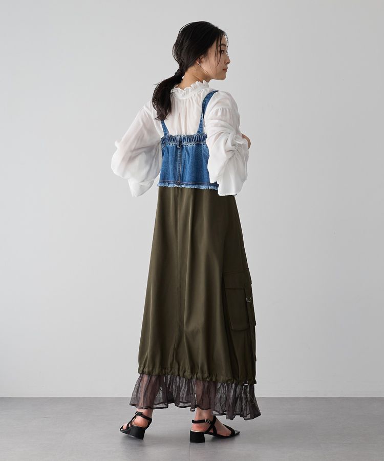 Editt by YECCA VECCA「デニムMIXデザインサロペット」|オールインワン|