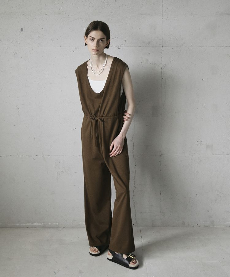 GARAGE OF GOOD CLOTHING「【日本製】Uネックオールインワン」|オールインワン|Brown