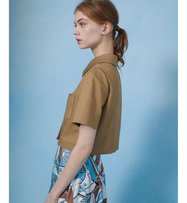 LOULOU WILLOUGHBY「【LOULOU WILLOUGHBY】シャンブレー半袖ジャケット」|テーラードジャケット|