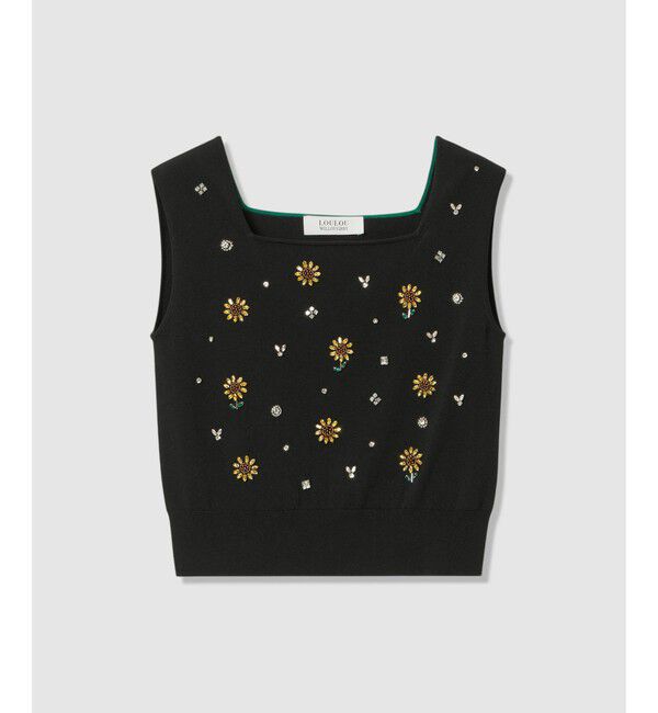 LOULOU WILLOUGHBY「WEB 一部店舗限定【LOULOU WILLOUGHBY】サンフラワービジュータンクトップ」|ニット・セーター|
