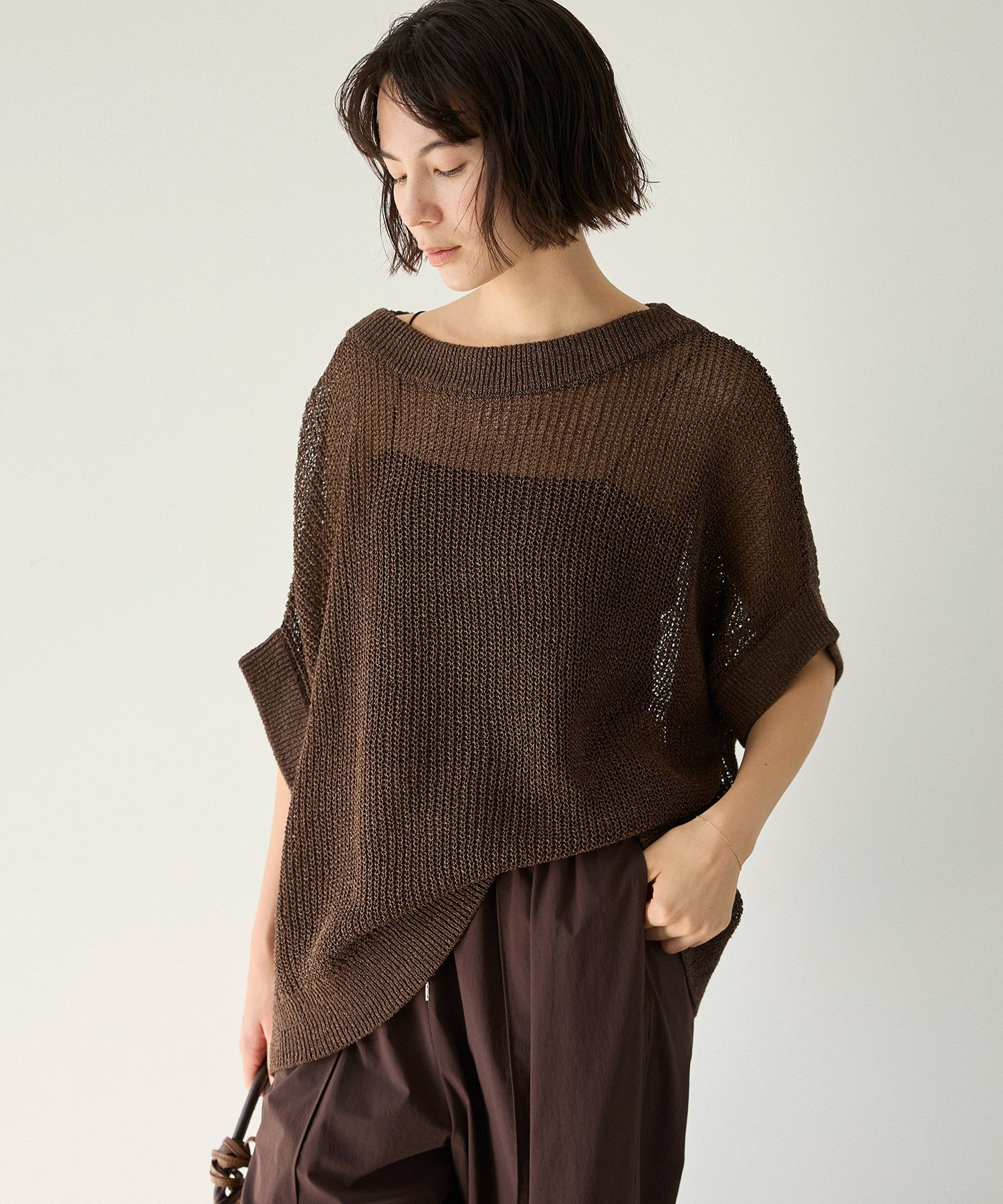 BABYLONE「ペーパーフレンチ袖プルオーバー」|ニット・セーター|ﾌﾞﾗｳﾝ