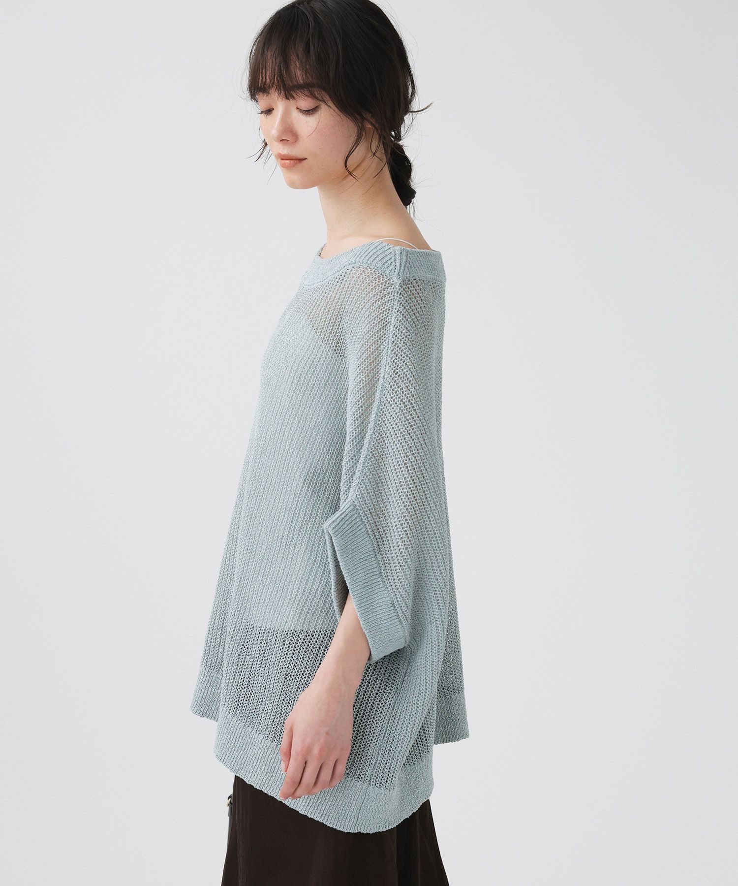 BABYLONE「ペーパーフレンチ袖プルオーバー」|ニット・セーター|