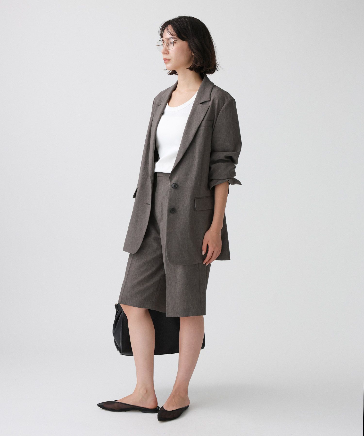 BABYLONE「リネンライクシャンタンクロスジャケット」|テーラードジャケット|