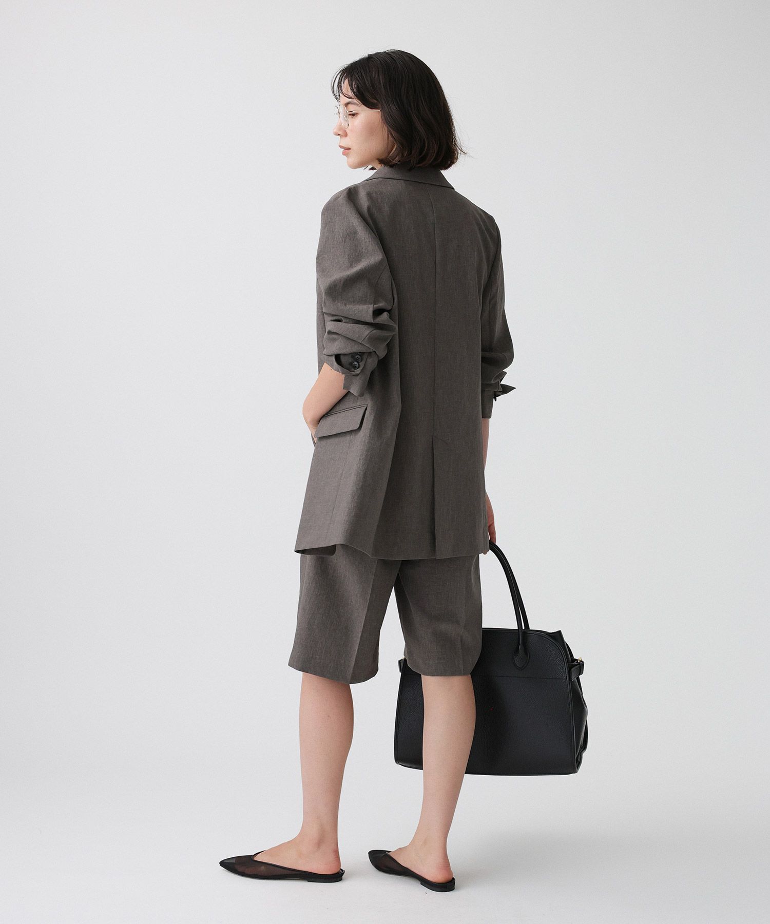 BABYLONE「リネンライクシャンタンクロスジャケット」|テーラードジャケット|