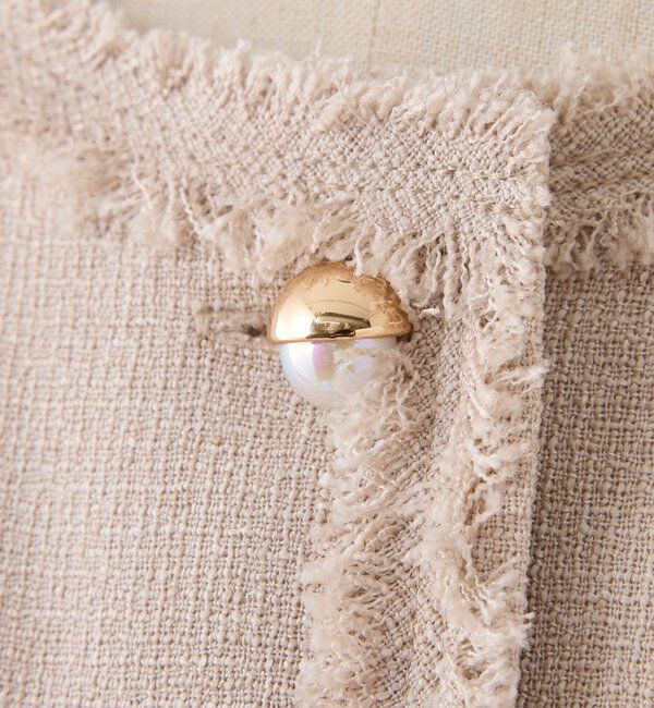  「【miyabi企画】パール釦ツイードノーカラージャケット」|テーラードジャケット|