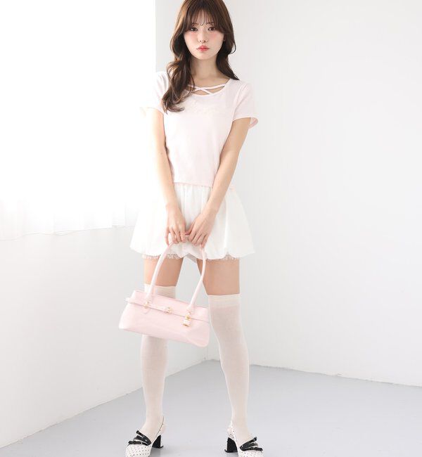  「レース付きバルーンミニスカート」|スカート|