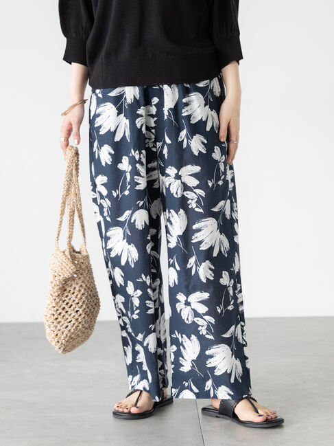 Lugnoncure「綿麻柄アソートパンツ」|その他|ネイビー