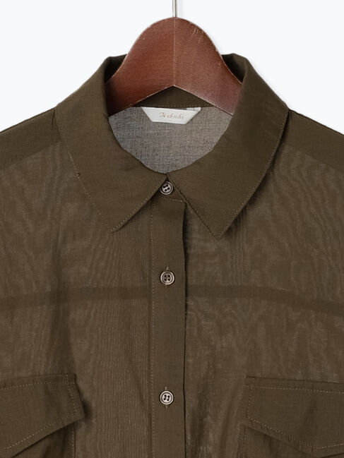 Te chichi「ハーフスリーブWポケットシアーシャツ」|シャツ・ブラウス|