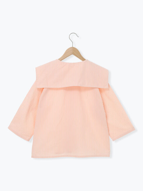 Samansa Mos2 Lagom「【140・150】ストライプ柄セーラーカラーシャツ(セットアップ可)」|シャツ・ブラウス|