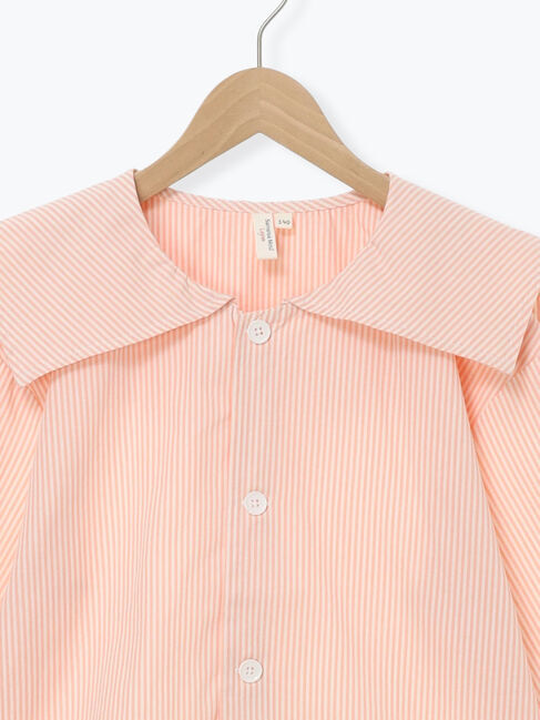 Samansa Mos2 Lagom「【140・150】ストライプ柄セーラーカラーシャツ(セットアップ可)」|シャツ・ブラウス|