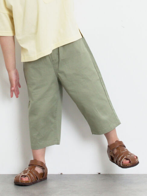 Samansa Mos2 Lagom「7分丈ストレッチツイルパンツ」|その他|カーキ