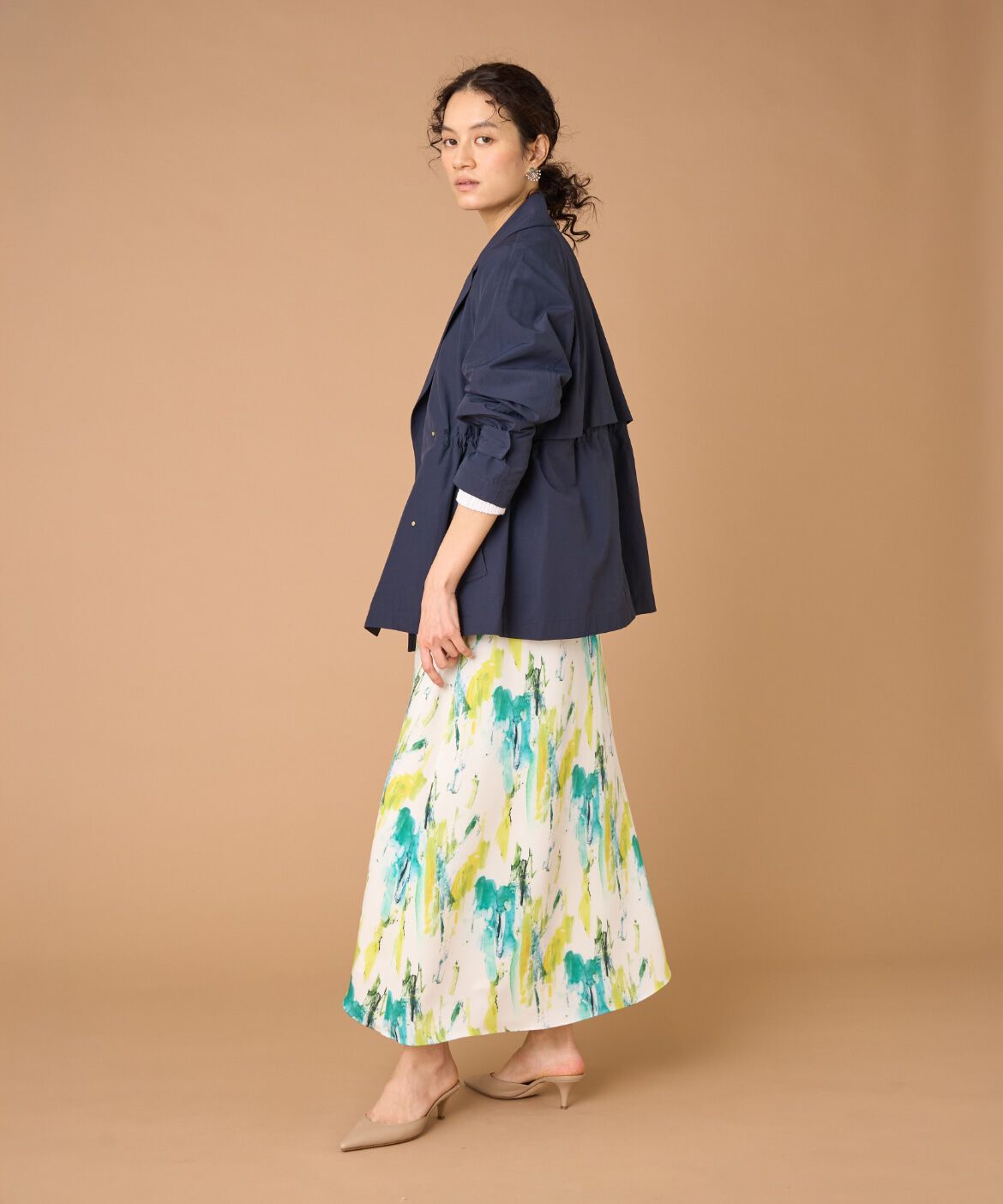 INED「《大きいサイズ》プリントフレアスカート」|スカート|