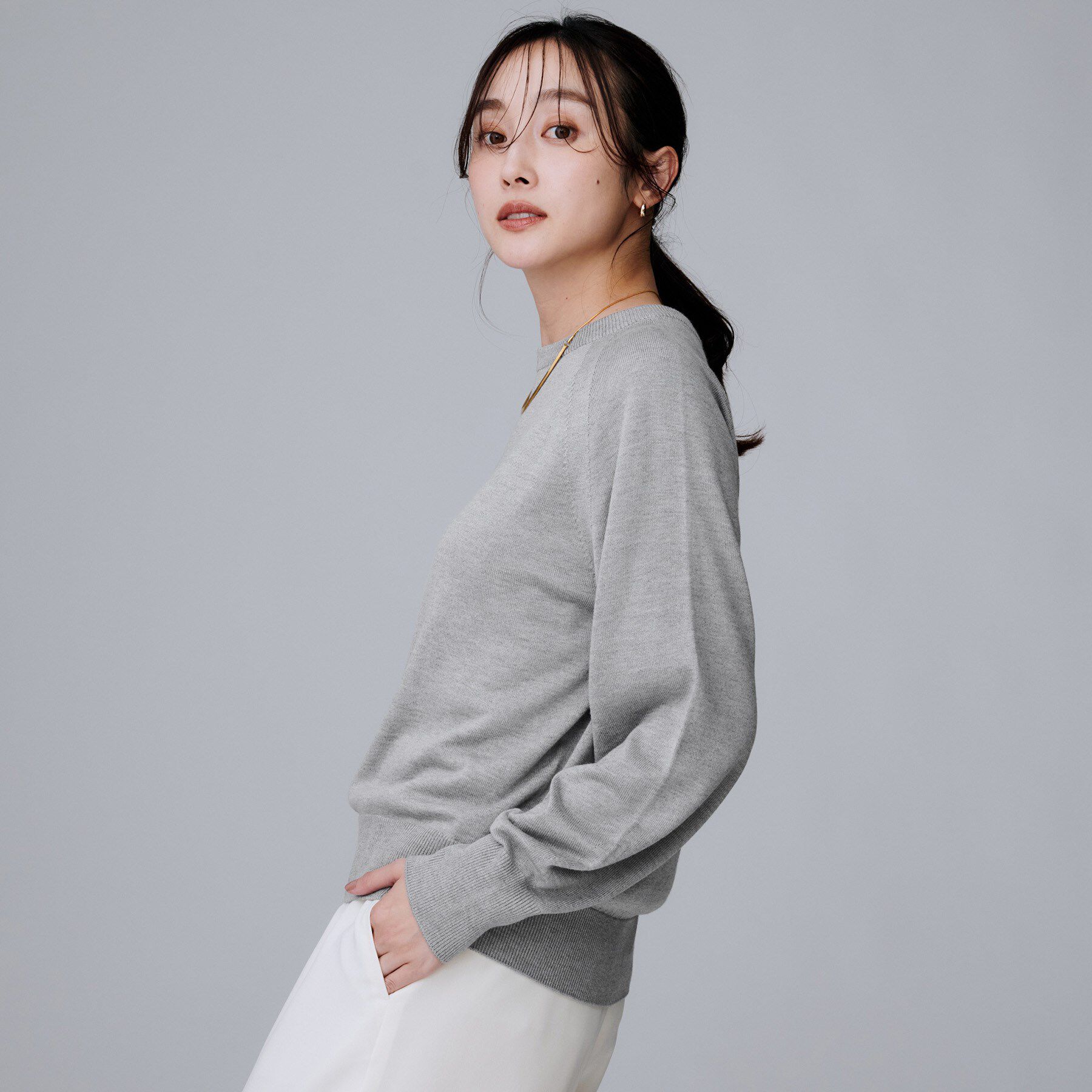 UNTITLED「【8色展開／コンパクト丈】レーヨン混 コクーンニット」|ニット・セーター|