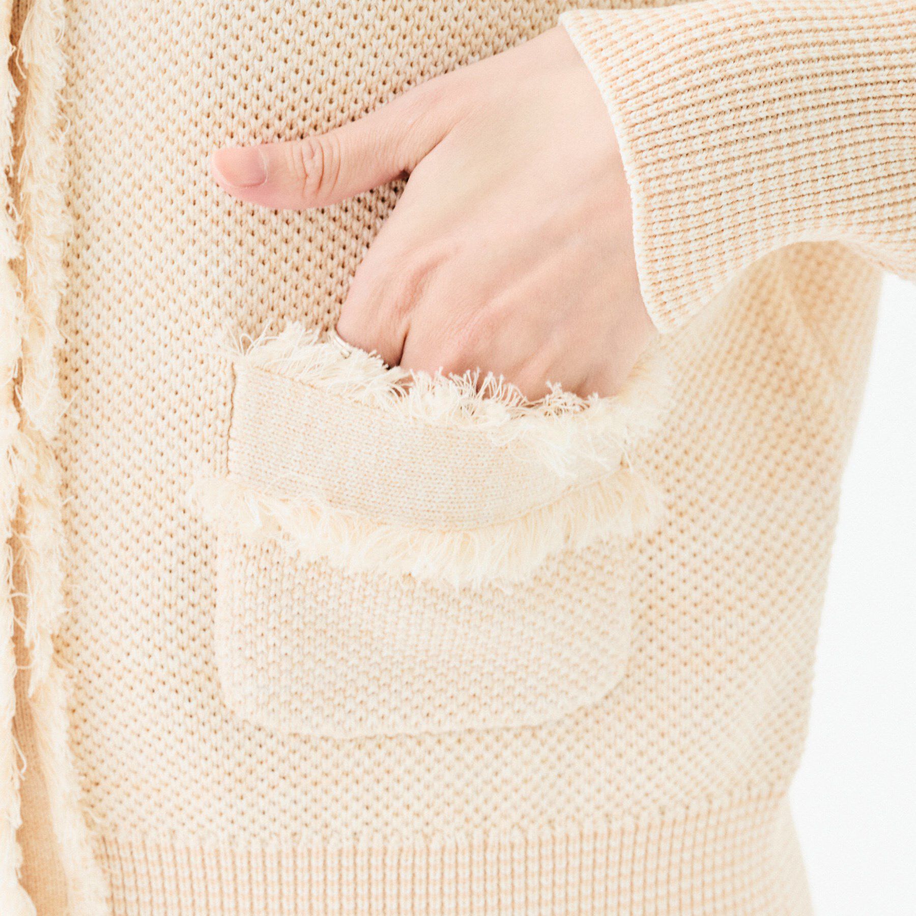 UNTITLED「【洗える/ジャケット風】ツイードニットカーディガン」|カーディガン|